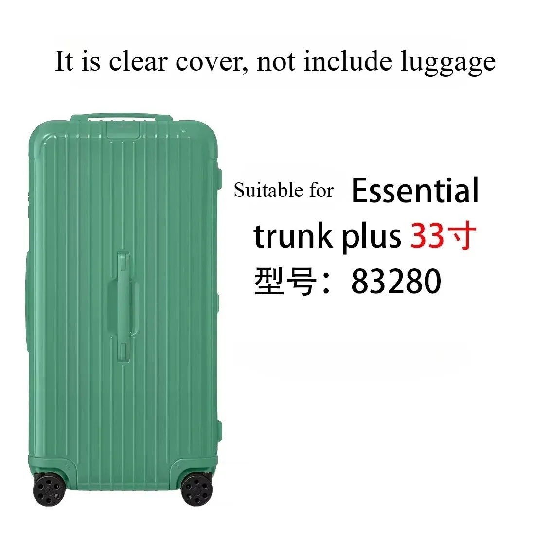 housse de protection transparente en pvc, adaptée au valise rimowa essential trunk plus, housse de protection anti-poussière épaisse de 33 pouces