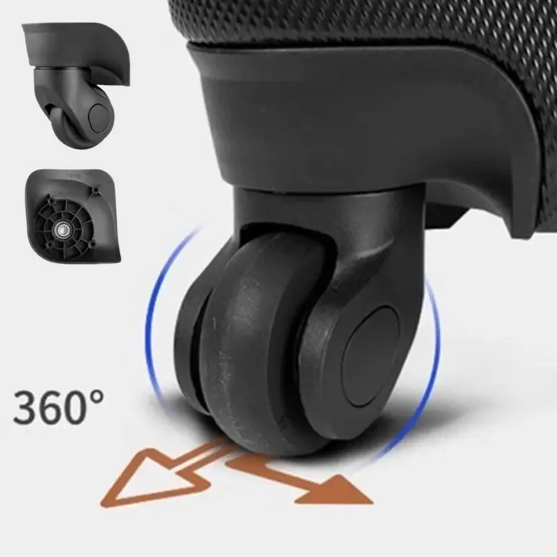 1 paire de roues de bagages de remplacement pour réparation de valises A08 roues de chariot silencieuses flexibles 360 ° Roulettes pivotantes Pièce de roue de valise