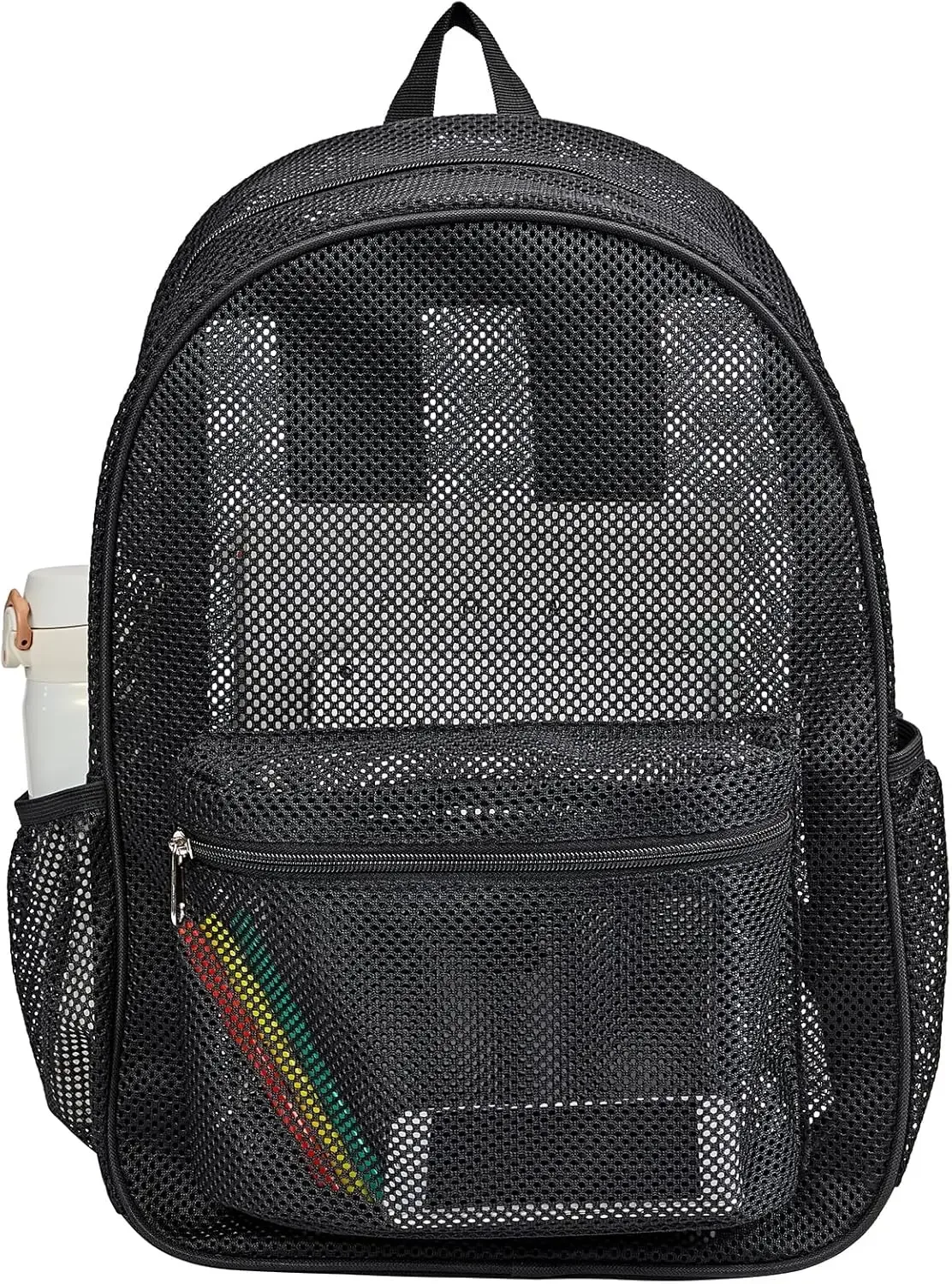 sac à dos en maille robuste, grand format, transparent, respirant, résistant aux déchirures, approuvé par l'école, sac de sécurité pour adolescents du lycée et salle de sport