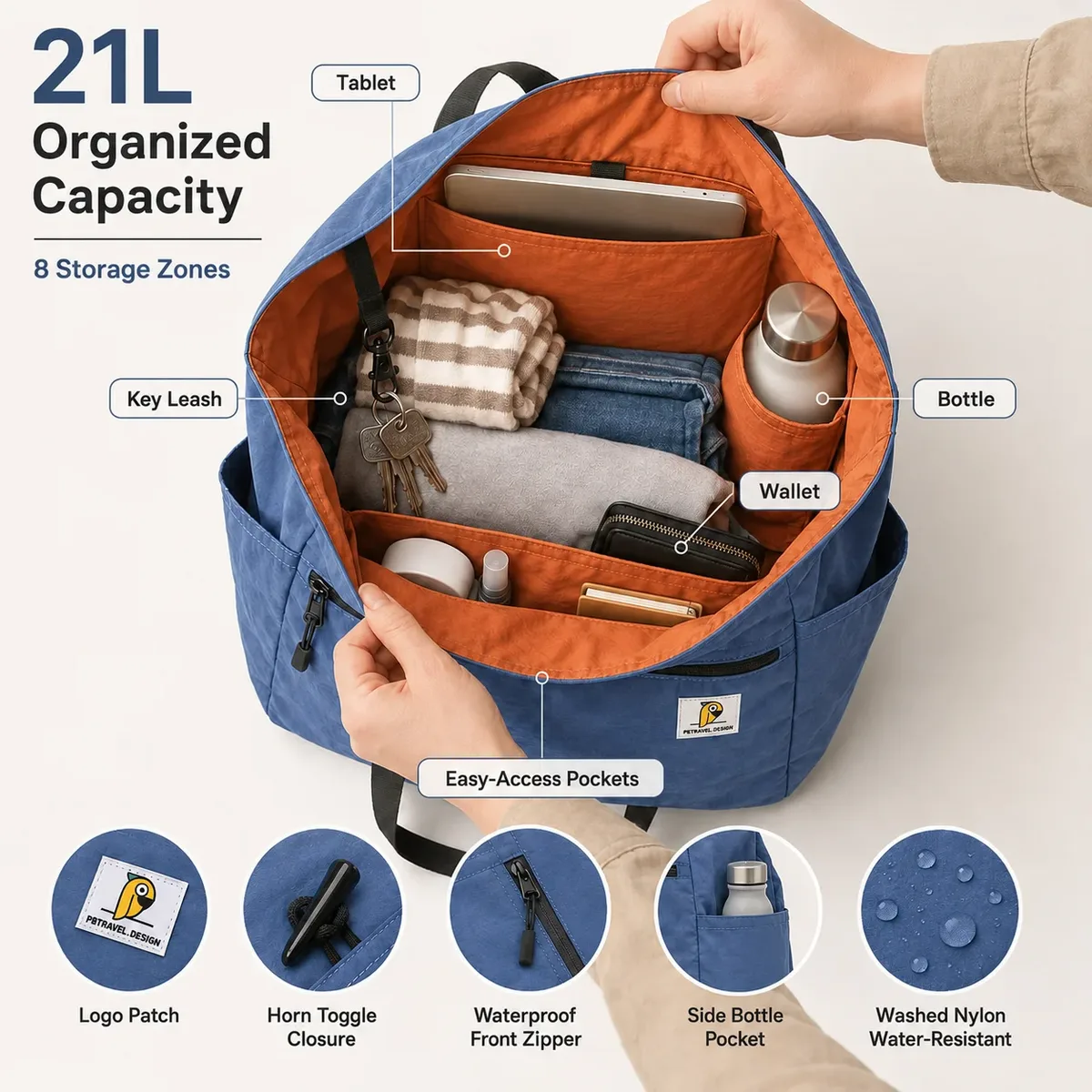 sac fourre-tout de voyage réversible, sac de sport pliable de grande capacité, sac d'emballage de bagages à bandoulière en toile pour femmes et hommes