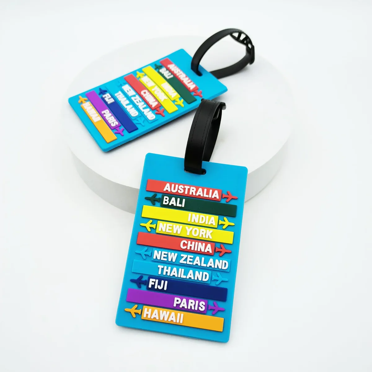 étiquette de bagage de style dessin animé, 1 pièce, porte-adresse d'identification de valise de voyage, accessoire d'étiquette de bagage mignon avec protecteur d'information sécurisé