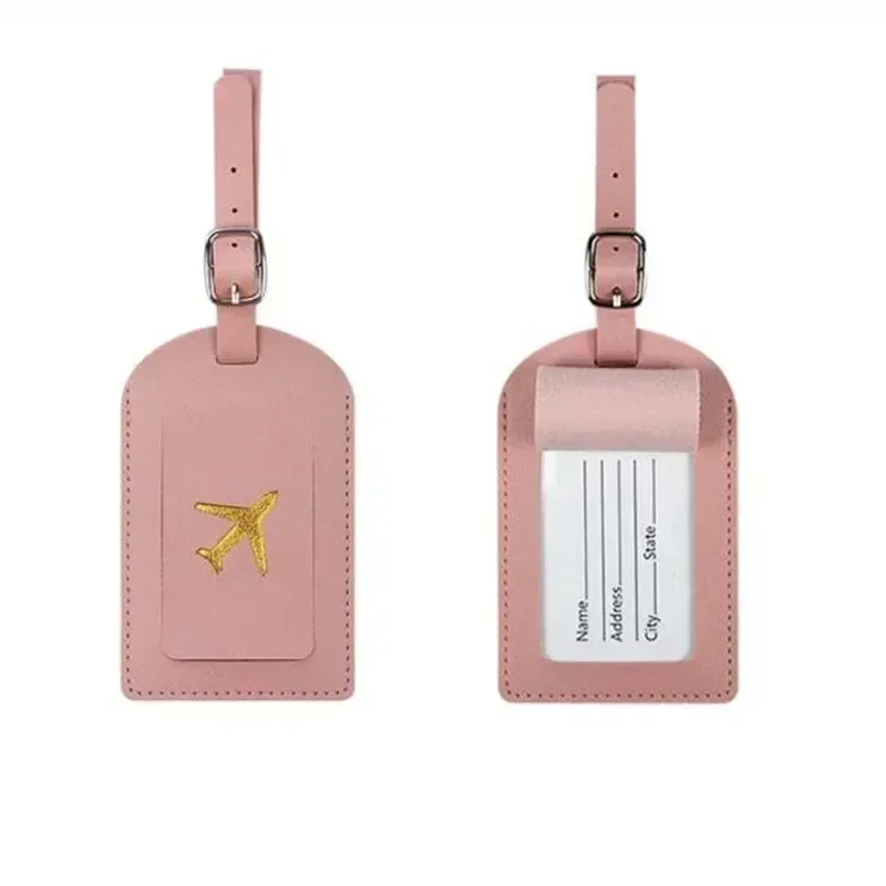 étiquette d'adresse de valise, étui d'embarquement en cuir estampillé, étiquette de bagage d'affaires, nom, identification, clip d'adresse, accessoires de voyage