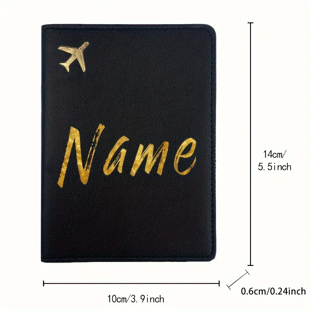 étui de passeport personnalisé avec nom, protège-passeport en pu, étui imperméable pour cartes bancaires, organiseur de cartes