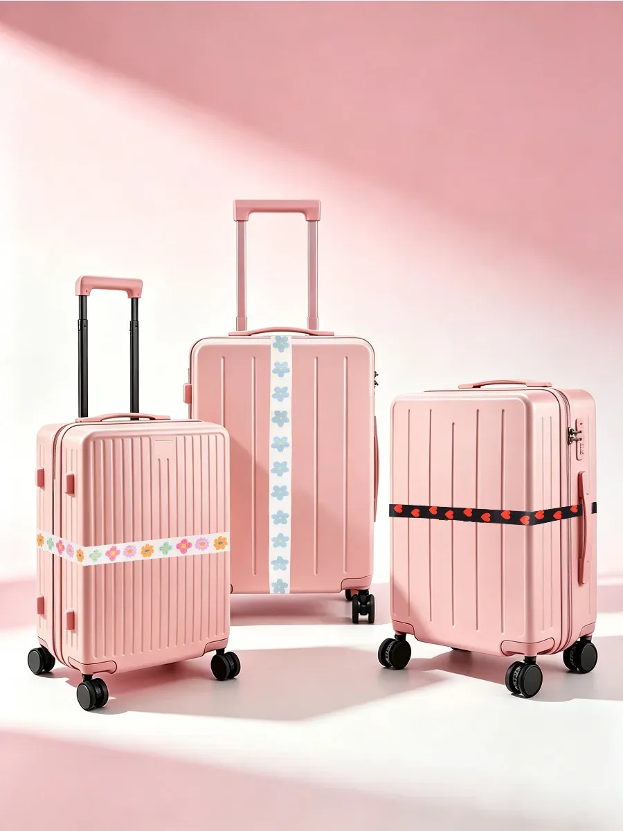 sangle de bagage décontractée et mignonne, imprimé fleurs et cœurs, multifonctionnelle, réglable, polyvalente, durable, pour les voyages d'affaires quotidiens