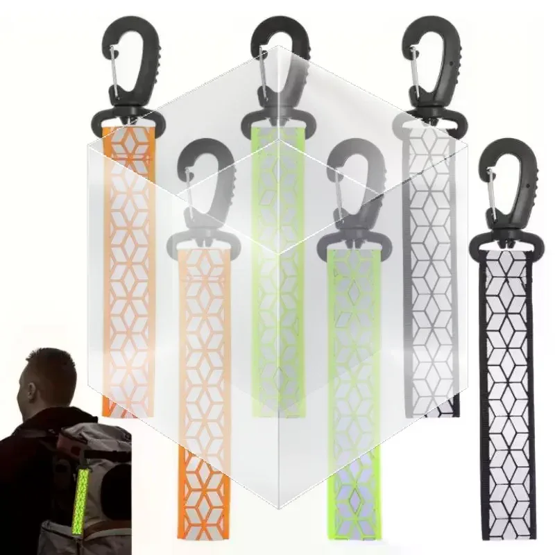 sangles de sécurité réfléchissantes haute visibilité, 2 pièces, avec clips mousquetons robustes, pour sac à dos de cyclisme et de randonnée