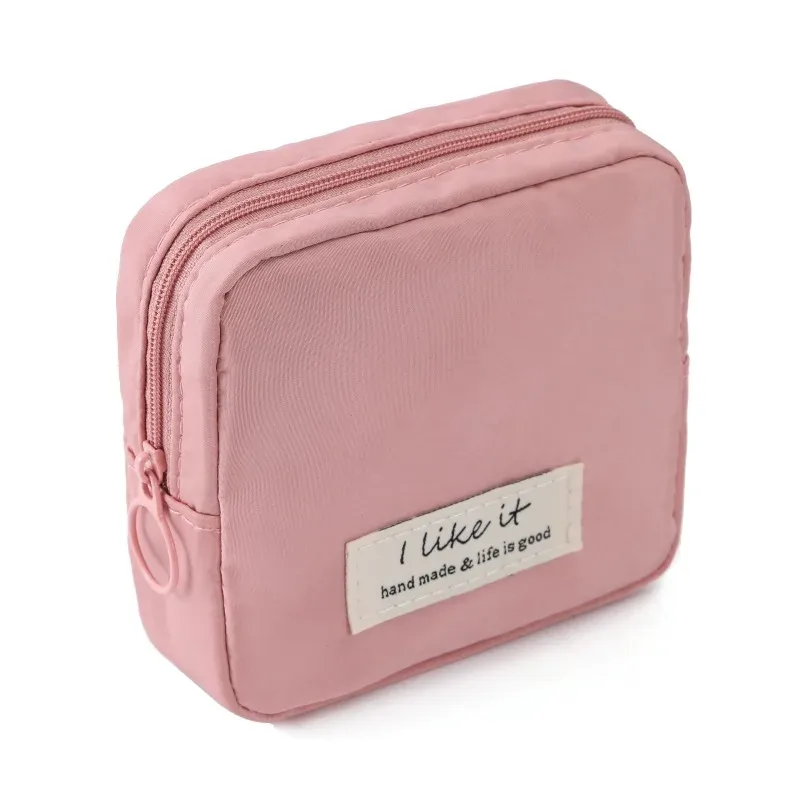 sac de rangement imperméable de couleur morandi pour les voyages, portable pour rouge à lèvres, cosmétiques, serviettes hygiéniques, petit sac portable