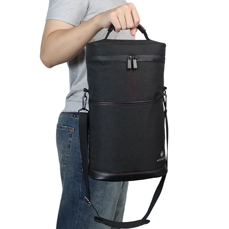 brilljoy champagne vin sac thermique sac de glace voyage refroidisseur pique-nique organisateur sac de réfrigérateur portable rond seau sacs à vin nouveau