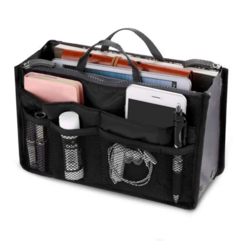 organisateurs de sacs à main, sac de rangement multifonctionnel à double pli, sac de grande capacité, sac de classification