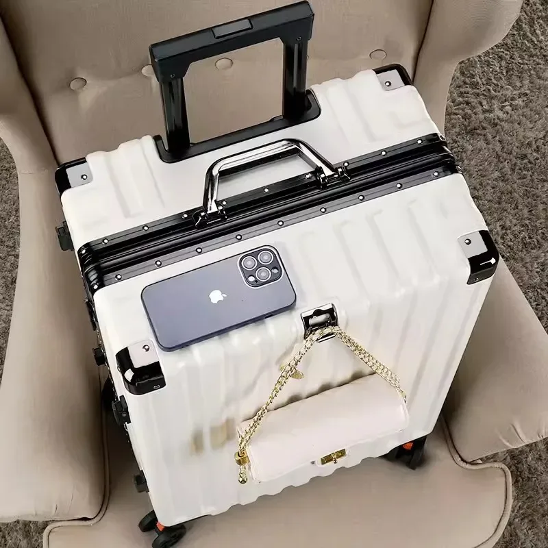 bagage femme muet universel roue boîtier de chariot cadre en aluminium 24 pouces étudiant mot de passe valise mâle