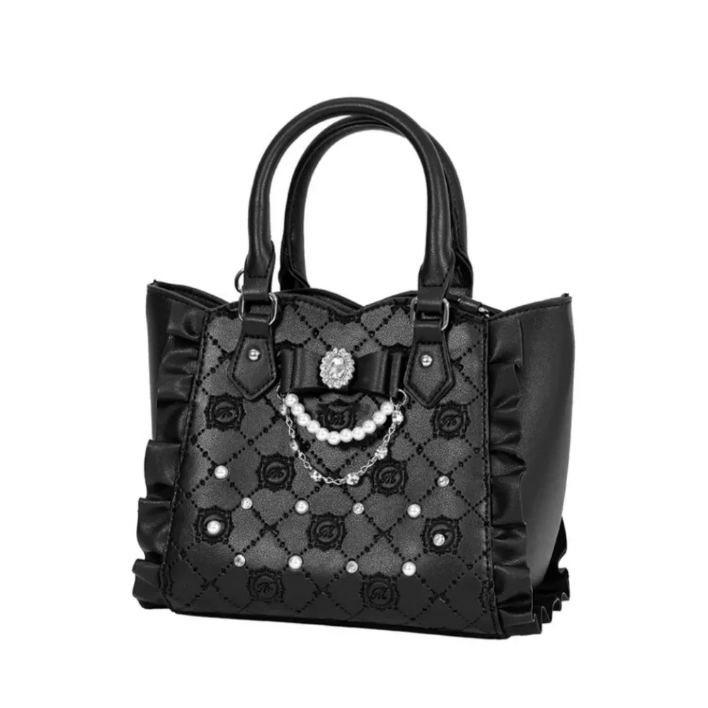doux filles japonais sac fourre-tout été nouveau mignon sac à main perle strass épaule sac à main mine bow bandoulière sac à dos femmes sacs