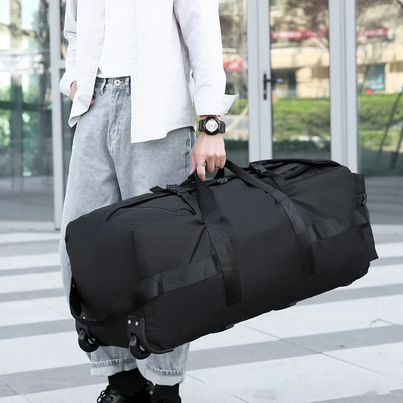 sac à dos de voyage à roulettes de grande capacité pour hommes, sac d'enregistrement, valise à roulettes pliable, bagage à roulettes oxford