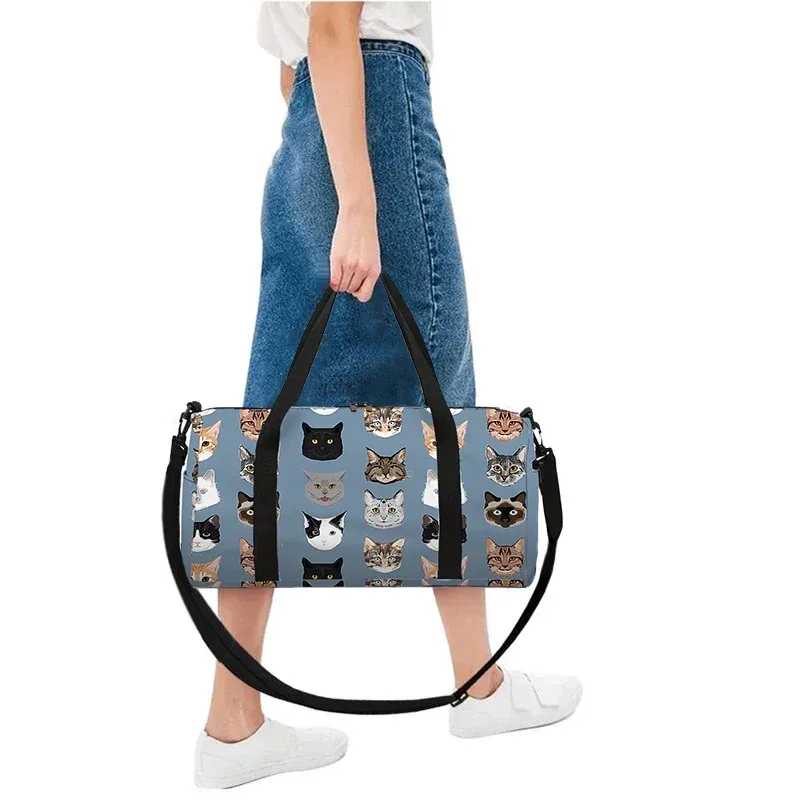 sac de voyage à grande capacité avec tête de chat de dessin animé pour garçons et filles, meilleurs cadeaux, sac de voyage plat 2d de dessin animé, sac à main pour enfants