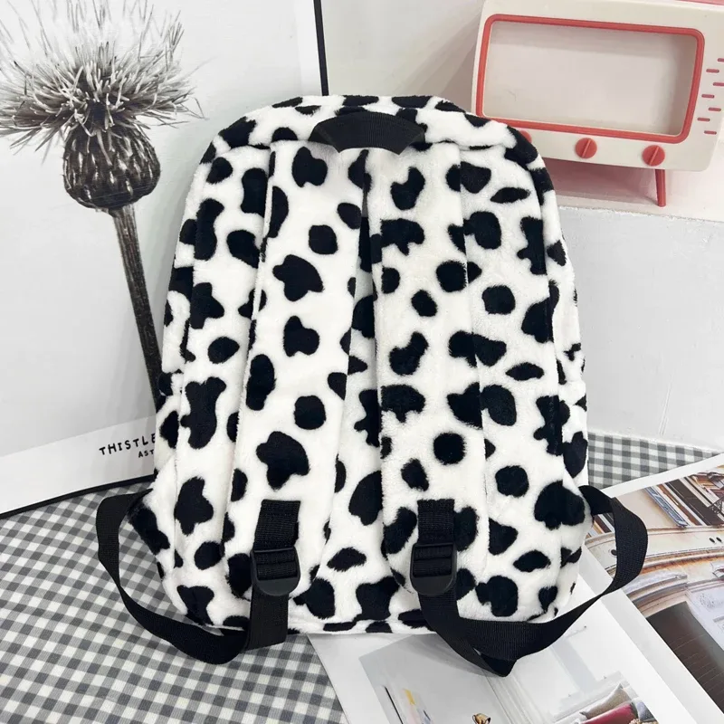 sac à dos léopard en peluche, sac d'école pour adolescents, grande capacité, mode étudiants, sac à dos élégant à bandoulière pour voyage en plein air