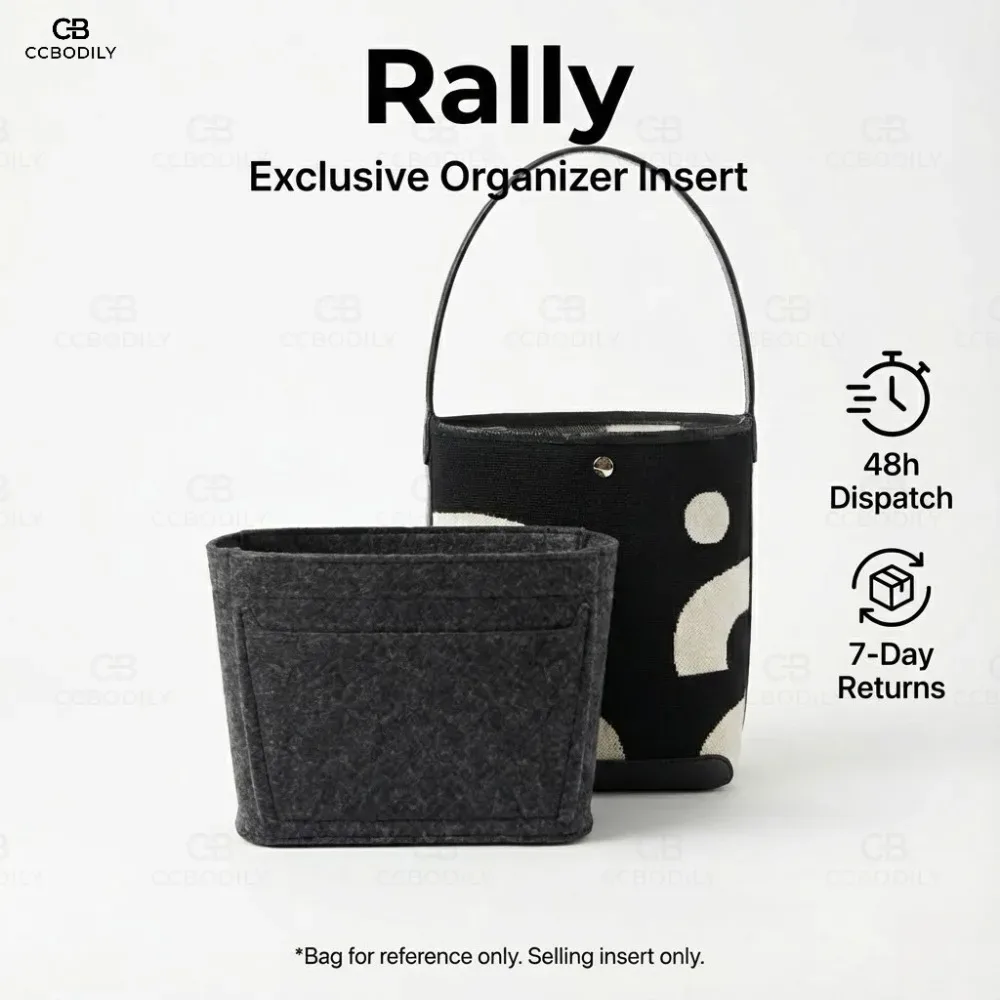 Organisateur de sac à insérer en feutre, s'adapte au sac de rallye, seau fourre-tout, doublure façonnant, séparateur de sac à main intérieur avec poche à fermeture éclair, rangement léger