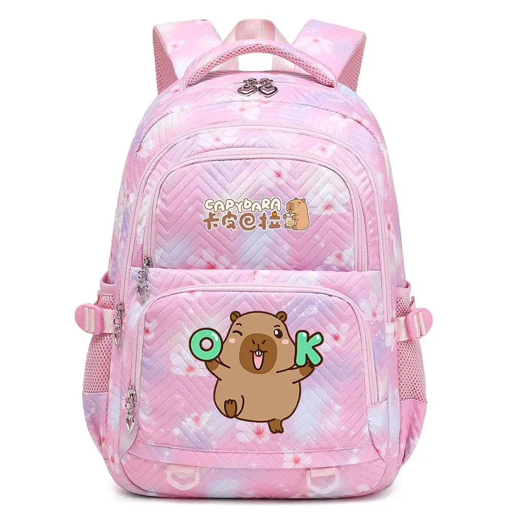 mignon capybara étudiant sac à dos étanche filles enfants retour à l'école livre sacs adolescents cartables femmes voyage sac à dos mochila