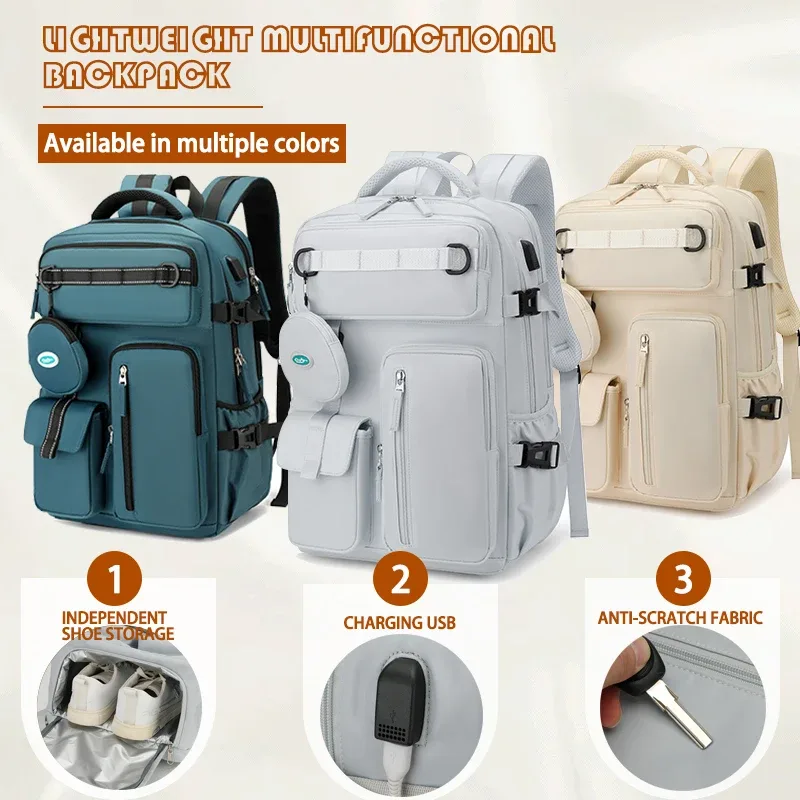 sac à dos de voyage pour femmes, extensible, week-end, randonnée, ordinateur portable, avec port usb, grand sac à dos étanche 40l pour hommes