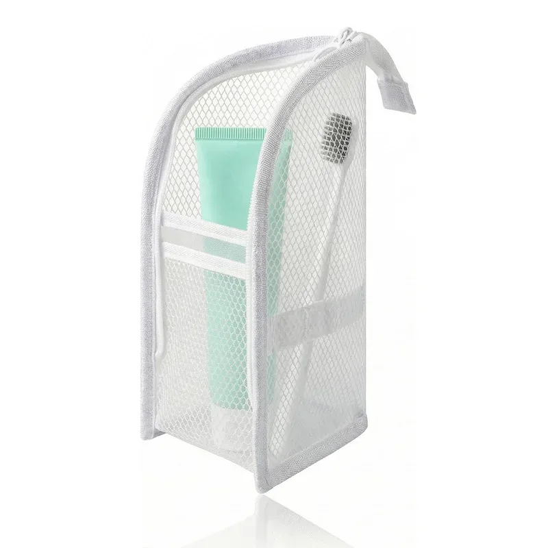 trousse de toilette en maille respirante à séchage rapide, étui à brosse à dents anti-moisissure, organiseur de cosmétiques pour voyage, dortoir universitaire, salle de sport, douche
