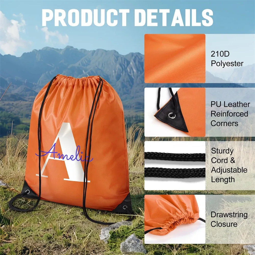 sacs à dos personnalisés à cordon de serrage, sacs de rangement pour sac à dos de sport, pour l'école, la gymnastique, le voyage, logo/texte/photo personnalisé