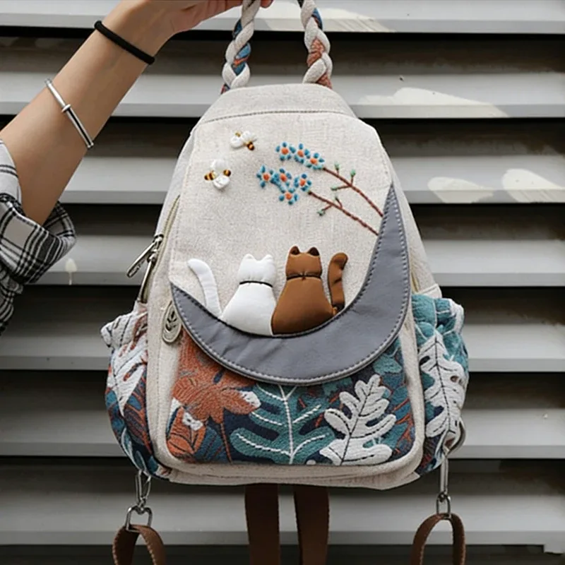 mode 3d dessin animé broderie femmes sac à dos décontracté femme voyage sac à dos joli style filles sac à dos sac à dos sac
