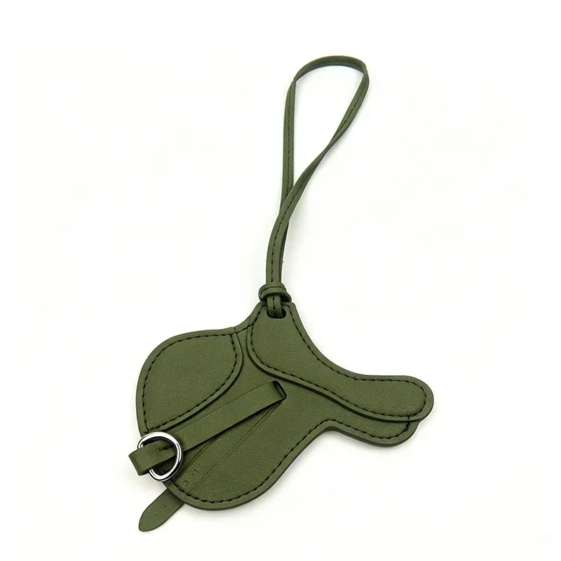 petit sacoche de selle en cuir pu, accessoire de mode haut de gamme, breloque porte-clés, pendentif en cuir