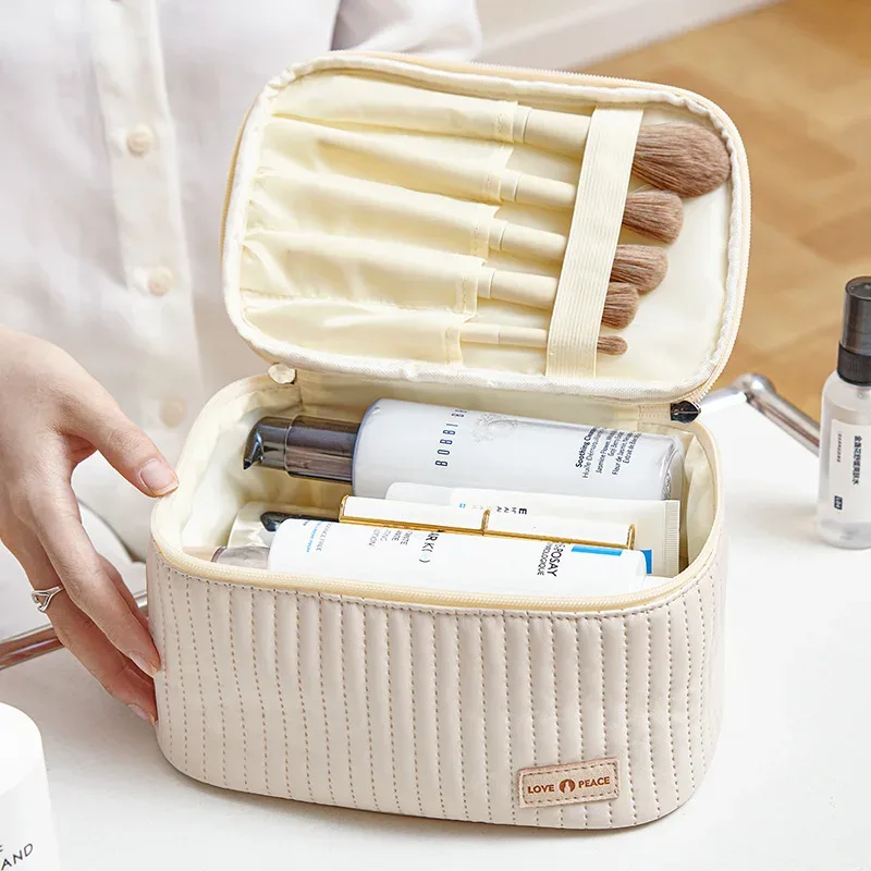 sac de maquillage de gâteau en cuir pu, style de luxe, sac de rangement étanche de grande capacité, organisateur de cosmétiques portatif, nouvelle collection