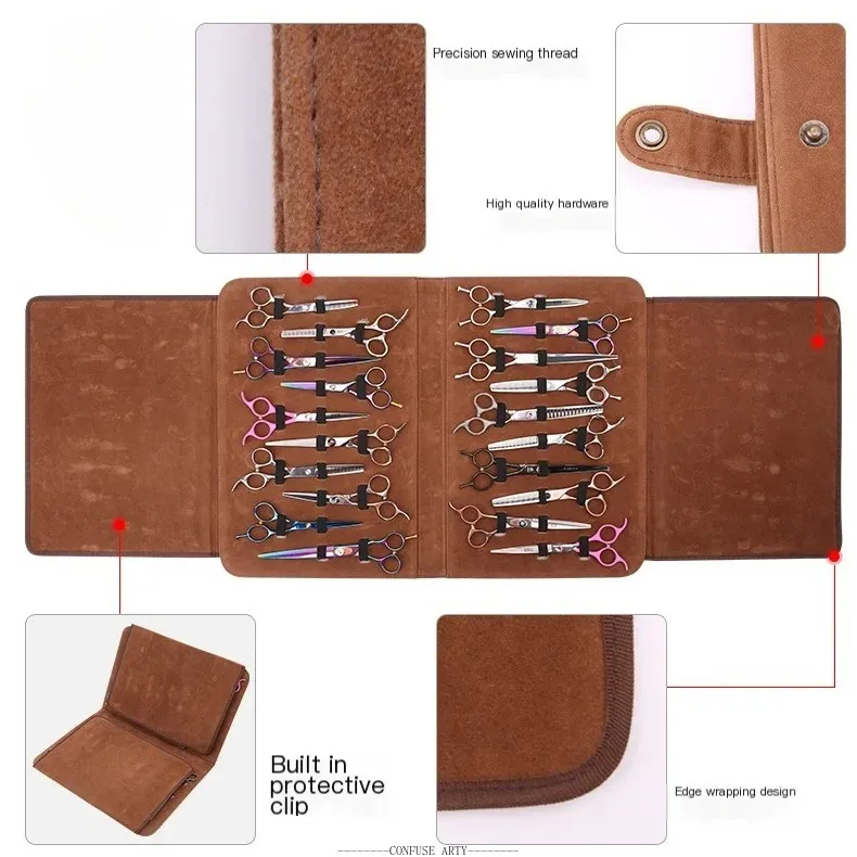 organisateur de ciseaux professionnel pour coiffeurs et toilettes pour animaux de compagnie – sac à outils portable multi-poches
