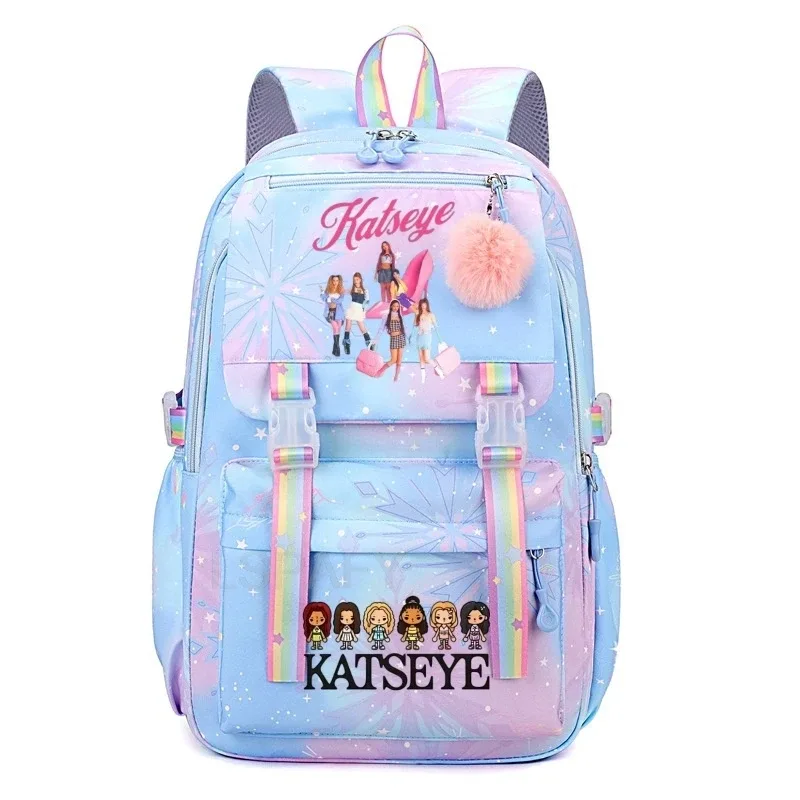 sacs d'école pour filles, sac à dos kpop katseye, sacs d'école décontractés à la mode pour adolescents, sac à dos léger pour étudiantes, sac à dos de voyage pour femmes