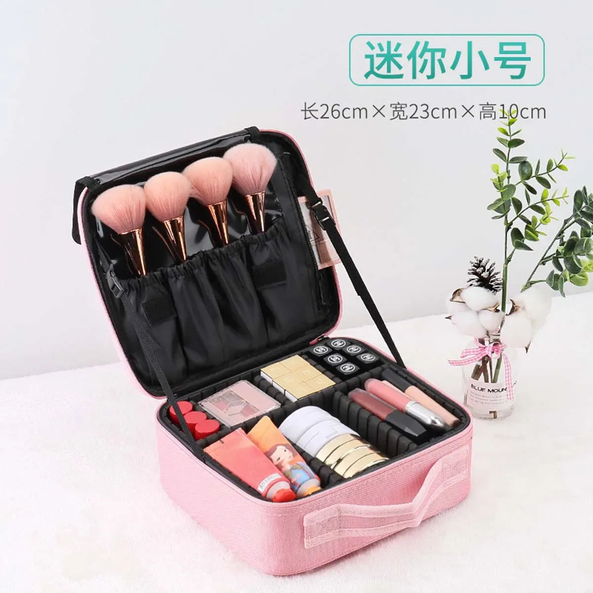 trousse de maquillage professionnelle pour femmes, avec miroir, séparateur réglable, boîte de maquillage de voyage, nouvelle grande capacité, tatouage des ongles, portable