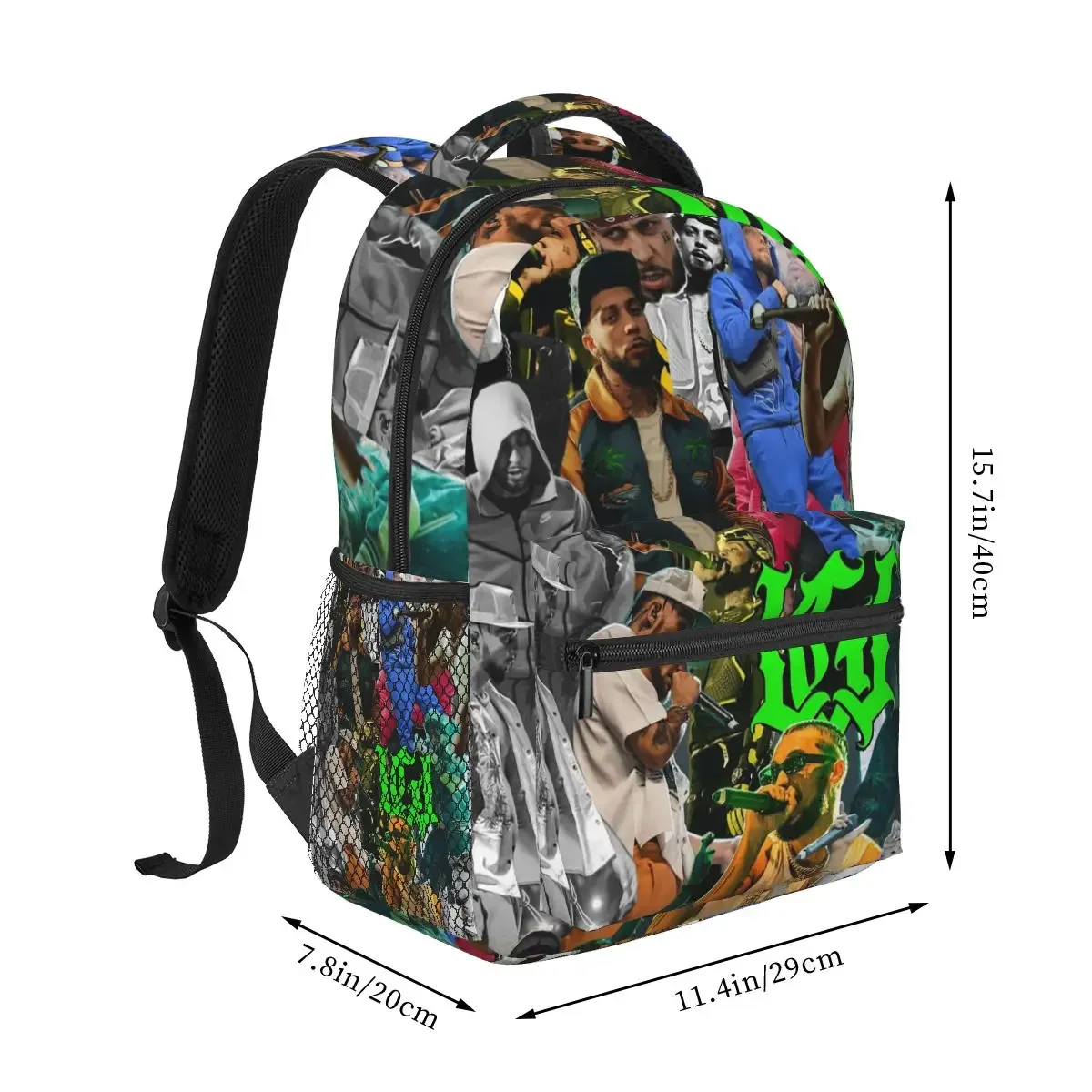 Sac à dos graphique Rapper Jc Reyes Album Tour pour étudiants, sac d'école, sac de randonnée, sac de voyage, sac à dos de mode pour hommes et femmes, sac à bandoulière
