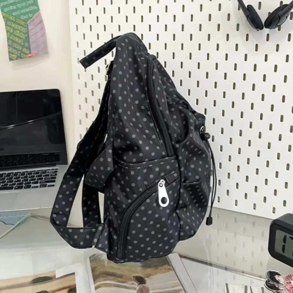 sac à dos coréen à pois pour femmes, sac à dos léger en nylon, sac d'école pour étudiants, utilisation en voyage