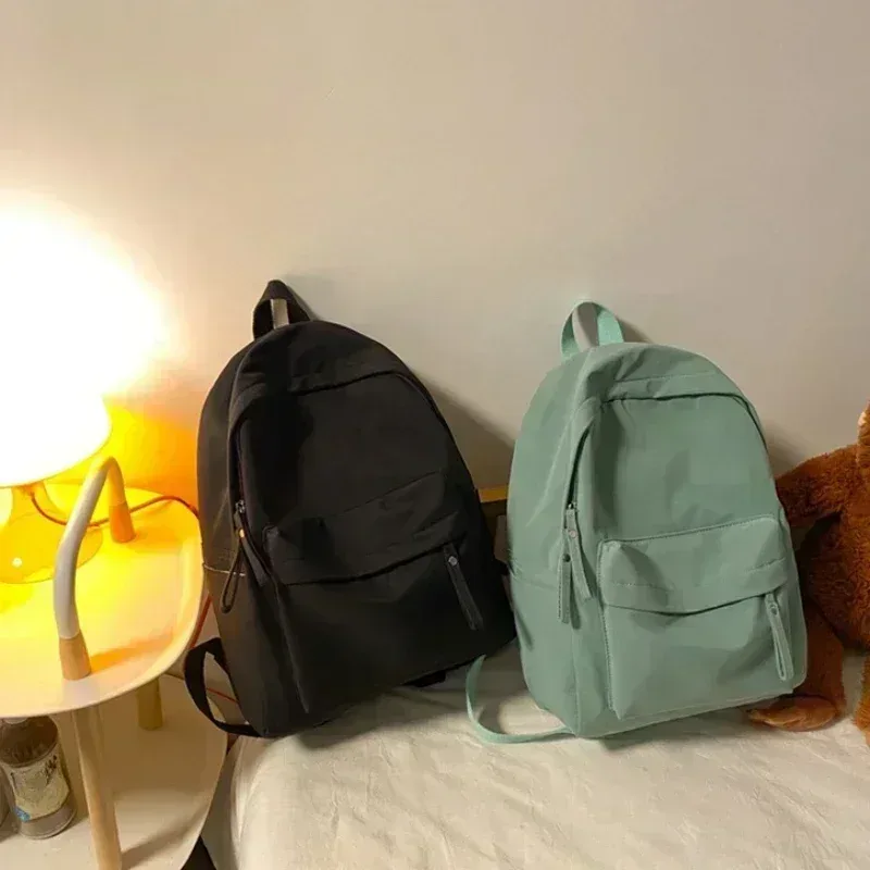 sac à dos en nylon imperméable pour femme, simple, solide, cartable pour documents, sac à dos de voyage pour étudiant, filles