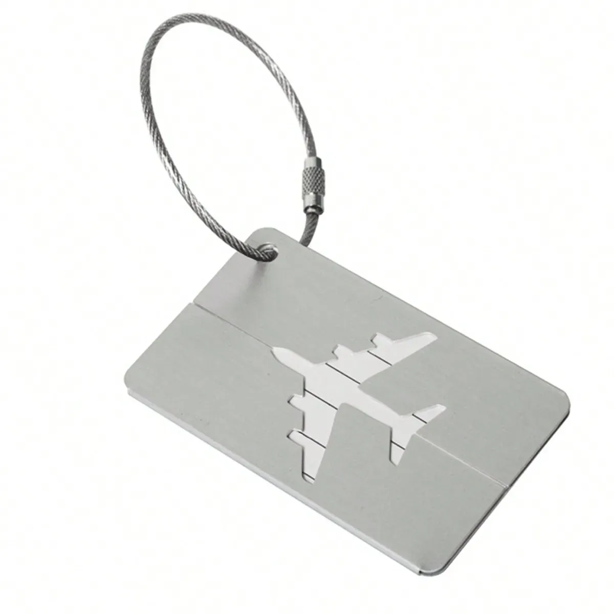 étiquette à bagages plate en alliage d'aluminium, étiquette créative avec nom et carte d'identité, accessoires de voyage pour adultes