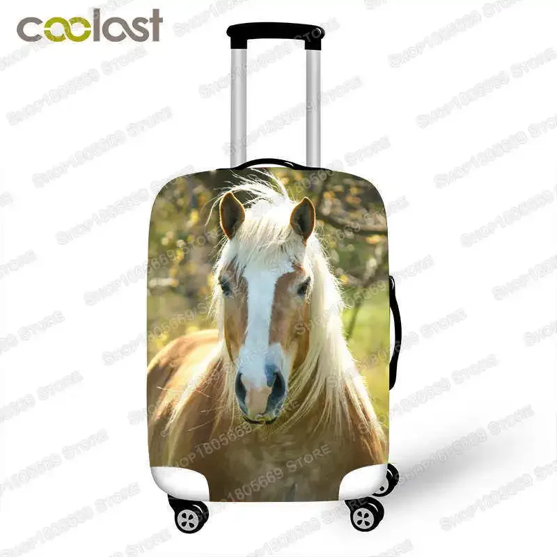 juste de bagage imprimée animal et cheval, housses de valise à roulettes élastiques, anti-poussière, accessoires de voyage mignons