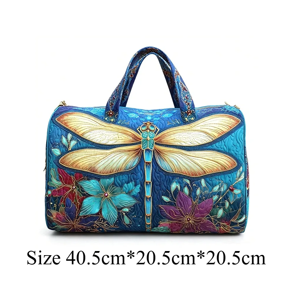 sac de voyage matelassé 3d dragonfly pour femme, sac de week-end, sac de sport, sac de transport artistique, bagage à main, article personnel