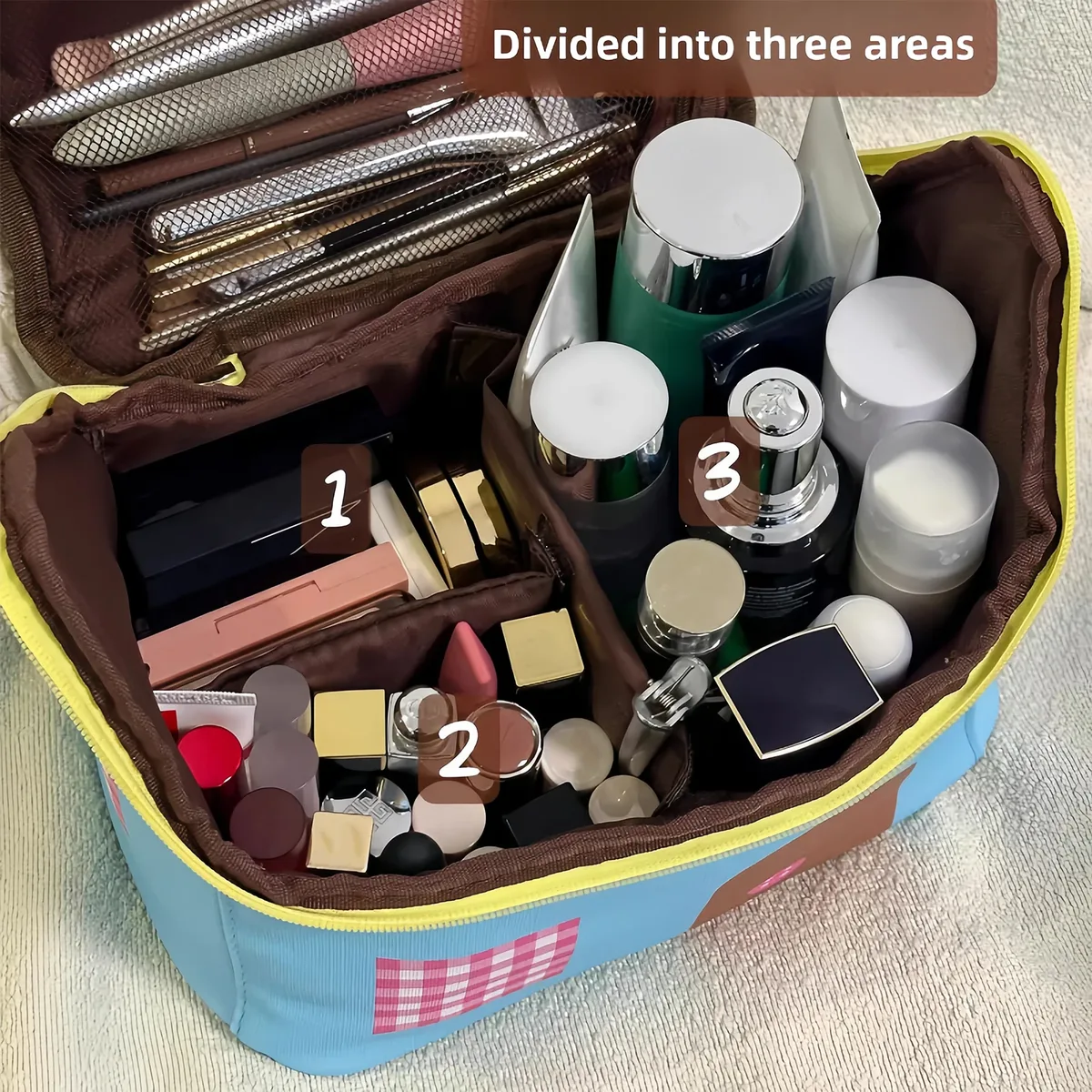 mini trousse à cosmétiques – pochette de rangement imperméable de grande capacité pour les voyages, les articles de toilette et l'organisation générale.