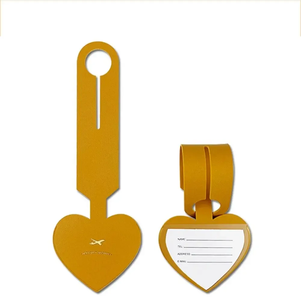 étiquette de valise d'avion en forme d'amour, étiquette de bagage en pu, accessoires de voyage, étiquette d'adresse, étiquettes de nom de bagage, carte d'embarquement