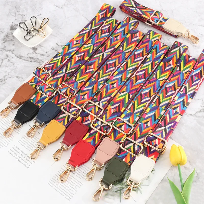 sangle de sac à bandoulière en nylon pour femmes, couleurs colorées, large sangle de remplacement pour sacs, accessoires de messager, longue