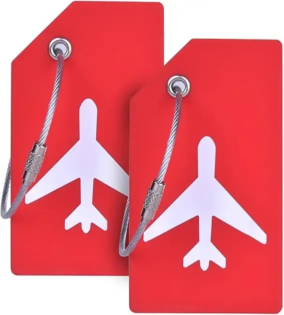 étiquette de bagage en silicone pour valises avec boucle en acier inoxydable, approuvée par tsa, étiquettes de sac essentielles de voyage pour protection de la vie privée