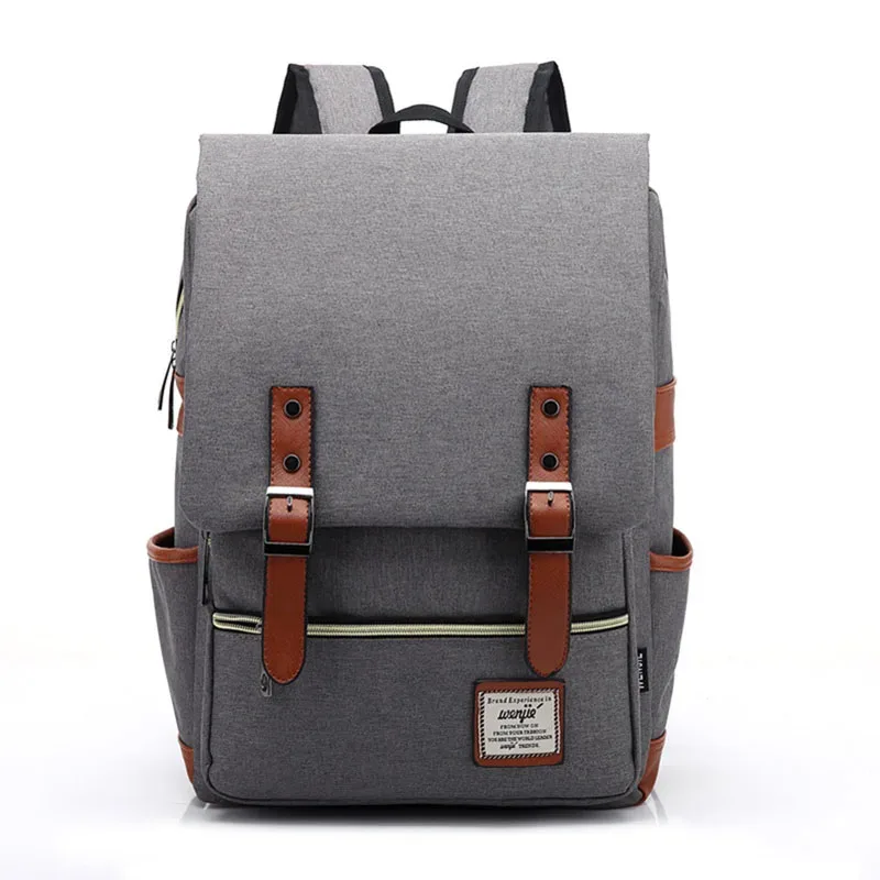 vintage 16 pouces sac à dos pour ordinateur portable femmes sacs en toile hommes toile voyage loisirs sacs à dos rétro sac décontracté sacs d'école pour adolescents
