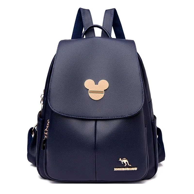 sac à dos antivol en cuir souple de grande capacité pour femme, sac à dos étudiant, designer, haute qualité, simple, mode, lancé