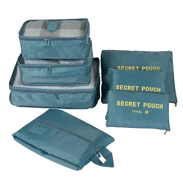 6/7 pièces ensemble organisateur de voyage sacs de rangement emballage multifonction cube sac pour vêtements bien rangé portable garde-robe valise pochette