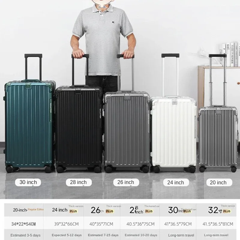 valise à roulettes de grande capacité 30/32 pouces, cadre en aluminium épaissi, valise de voyage, valise cabine 20 pouces, serrure tsa