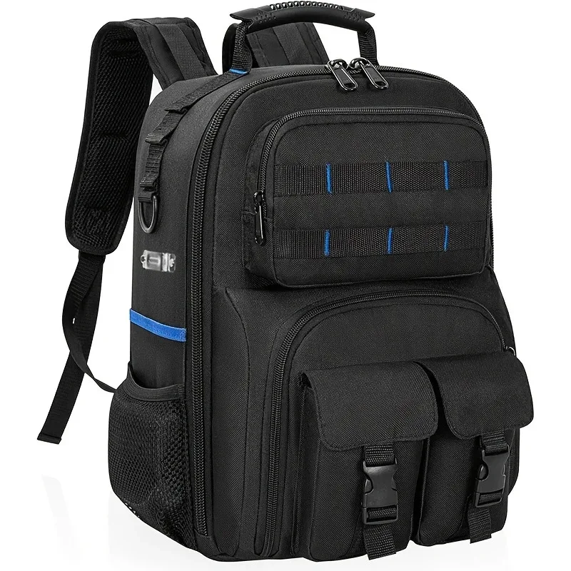 sac à dos multifonctionnel en tissu oxford résistant à l'usure, avec compartiment rembourré amovible pour outils électriques, sac à dos imperméable pour travaux en extérieur