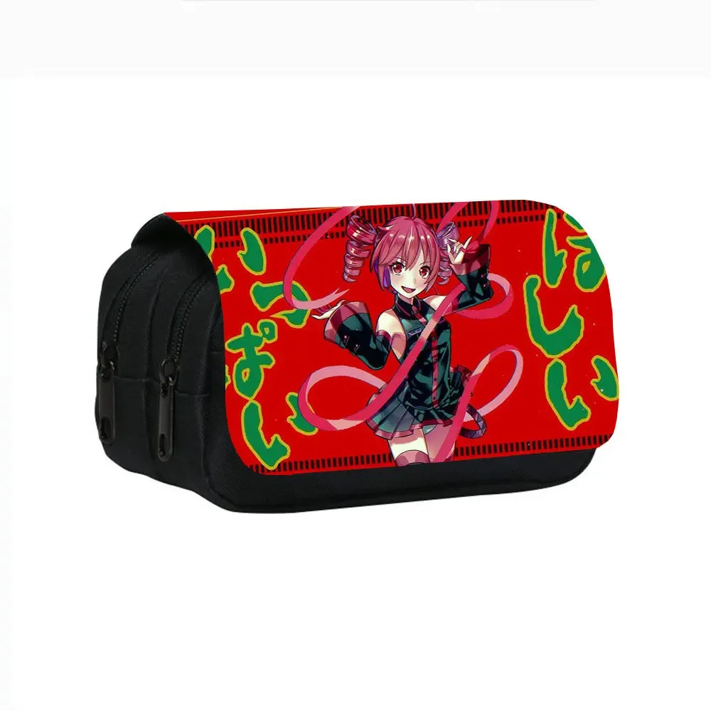 nouveau produit stress te te kasane teto imprimé double couche trousse à crayons stress étudiant papeterie sac