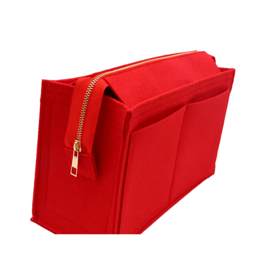 organisateur de livres en tissu feutré pour sac à main de luxe, sac à cosmétiques avec fermeture éclair, sac de voyage pour maman adapté à l'insertion onthego