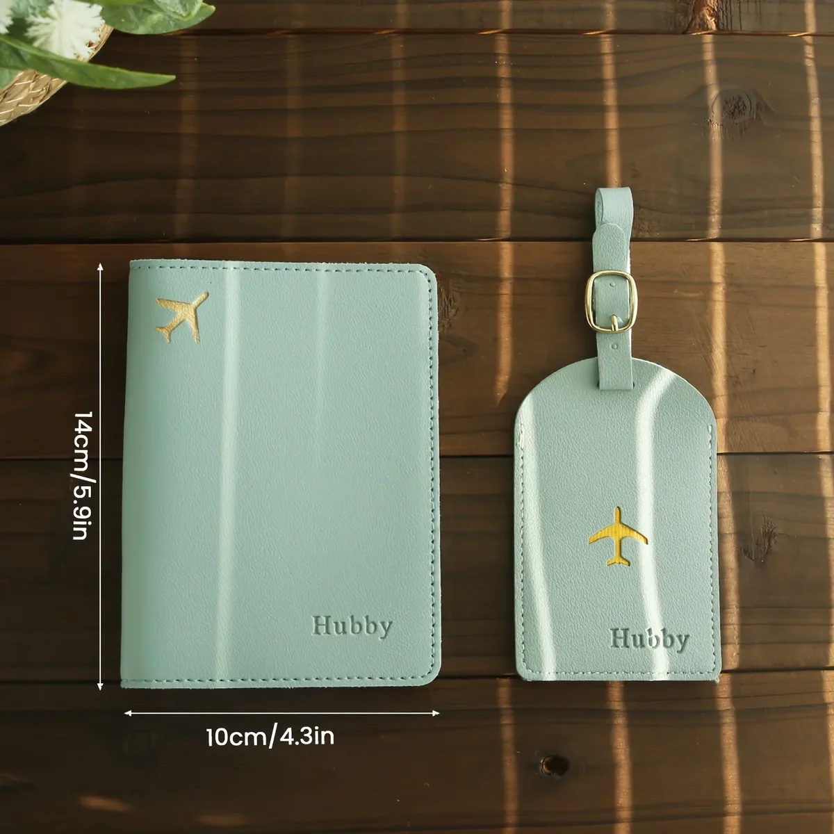 porte-passeport personnalisé en cuir artificiel avec nom personnalisé, étiquette de bagage légère et pliable, idéale pour les sorties et les cadeaux de voyage