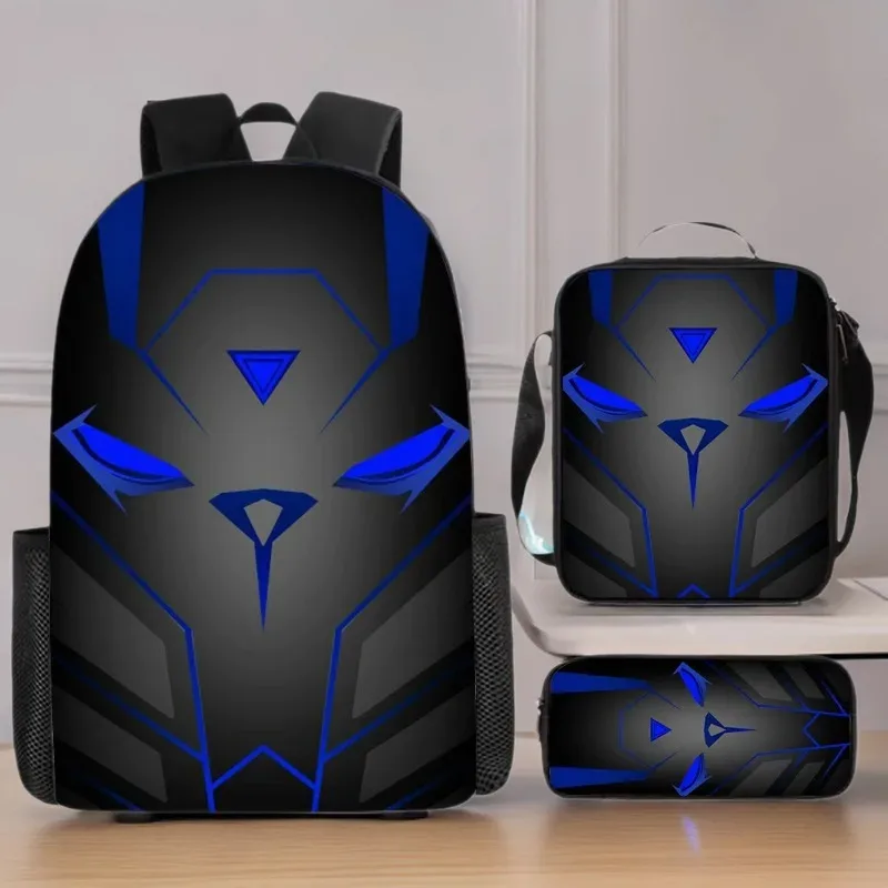 sacs d'école de luxe originaux et cool de style mécanique, imprimés en 3d, lot de 3 pièces : sac à dos pour ordinateur portable, sac à déjeuner et trousse à crayons