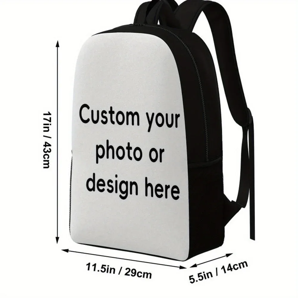 sac à dos personnalisé avec photo, personnalisez votre propre image, design, logo, grande capacité, sac à dos décontracté pour l'école, les voyages, le quotidien