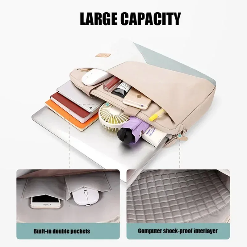 sac pour ordinateur portable 2026 compatible avec apple huawei macbook 13, 14 et 15,6 pouces, sac pour femme à blocs de couleur, résistant aux chocs