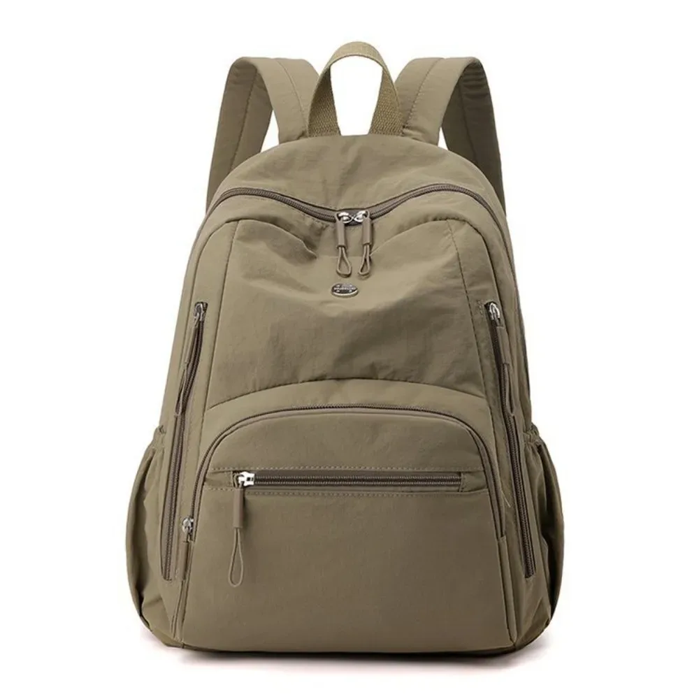 sac à dos décontracté en nylon grande capacité, léger et durable, pour l'école, les voyages, couleur unie, imperméable, pour ordinateur portable, idéal pour la gym